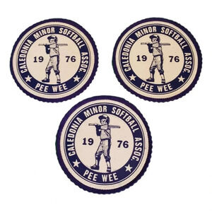 Caladonia Minor Softball Patches 1976 Lot  3 Ontario Unused Sports Badges Canada